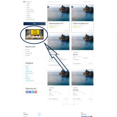 Reklama na Stronach Kategorii Ogłoszeń