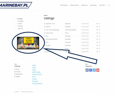 Reklama w Panelu Użytkownika
